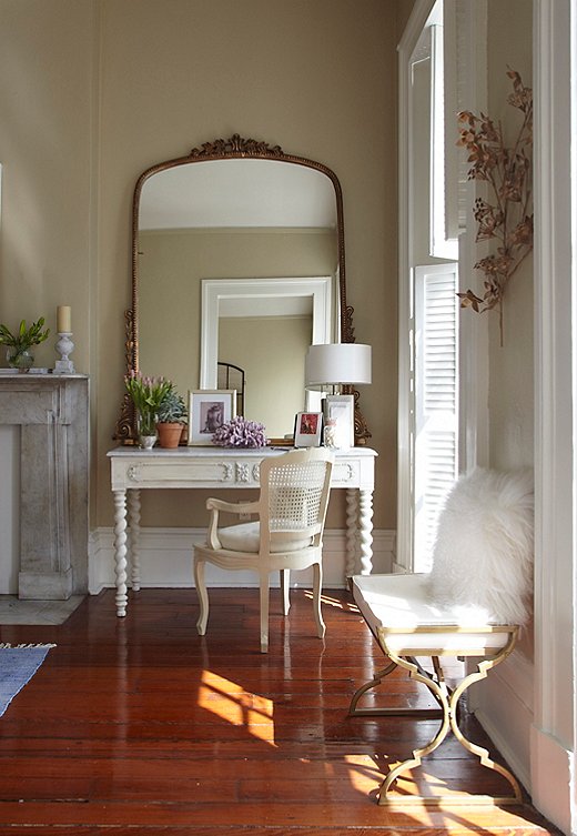 If your desk faces a wall, a mirror lets you see what’s going on behind you so that you’re not surprised by a sudden visitor. What’s more, it’s handy when you have to join camera-on conference calls—you can make sure you look professional before dialing in. 
